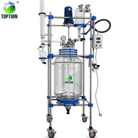 Fabricant de réacteurs en verre à double enveloppe TOPTION 1-200L pour les opérations de distillation et d'extraction