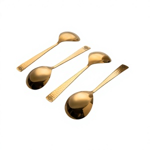Cucharas de Servir de Latón Tipo Baño María con Diseño de Mango Martillado, Capacidad de 15 ml - Product Image 1