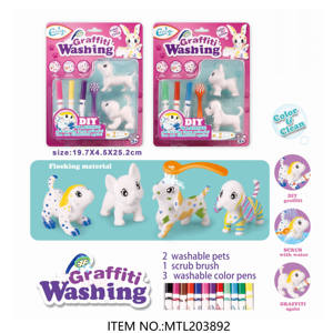 Juego de manualidades educativas para niños, juguete de dinosaurio, Kit DIY de pintura, dibujo de grafiti, lavado de animales, juguetes para colorear - Product Image 5