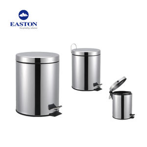 Nouveauté, poubelle ronde en acier inoxydable de 3 litres avec pédale, doublure en plastique pour hôtel - Product Image 6