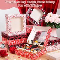 Boîtes à biscuits Saint-Valentin avec fenêtre en forme de cœur, conteneurs à pâtisserie auto-ouvrants pour fraises et beignets