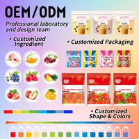 Bonbons gélifiés en gros, enrobés, moelleux, en forme de fruits de dessin animé, avec jus de fruits, pour enfants, en boîte, cadeau pour la Journée des Enfants