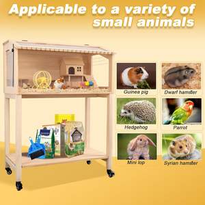 Jaula de hámster de madera de fábrica más nueva con estante de almacenamiento jaulas de animales pequeños con estante de almacenamiento <span class=keywords><strong>para</strong></span> conejillo de indias Chinchilla rata conejito - Product Image 5