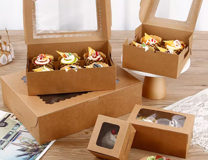 Windowed Color Printed Cake <b>Boxes</b> Custom logo Food-Grade Packaging for Baked Goods & Cakes for Bakery Takeaways - Product Image 3