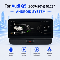 Autoradio 10,25 pouces Snapdragon 665 Apple CarPlay Android AUTO GPS USB Système Android pour Audi Q5 8R 2009-2016 Écran tactile IPS