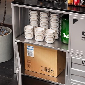 कस्टम औद्योगिक धातु भंडारण कैबिनेट | रेस्तरां और बार साइडबोर्ड अलमारियों, दरवाजे और लोगो प्रिंटिंग के साथ - Product Image 5