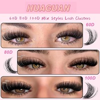 Nouvel ensemble de faux cils en cheveux synthétiques 6080100D, style dense, pour l'Europe et l'Amérique, 300 bouquets par paquet