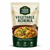 Sachet de repas prêt-à-manger personnalisé en PP monofilament imprimé, recyclable, compatible micro-ondes, sans aluminium, pour légumes et korma