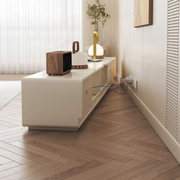 Meuble TV moderne et simple pour la maison, meuble TV pour salon avec peu d'espace, meuble de rangement au sol en bois massif blanc