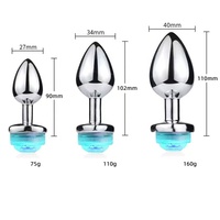 Plug anal en métal populaire avec télécommande, lumière LED à décoloration, perles anales, masseur de prostate, godemiché, plug anal, jouets sexuels pour hommes et femmes