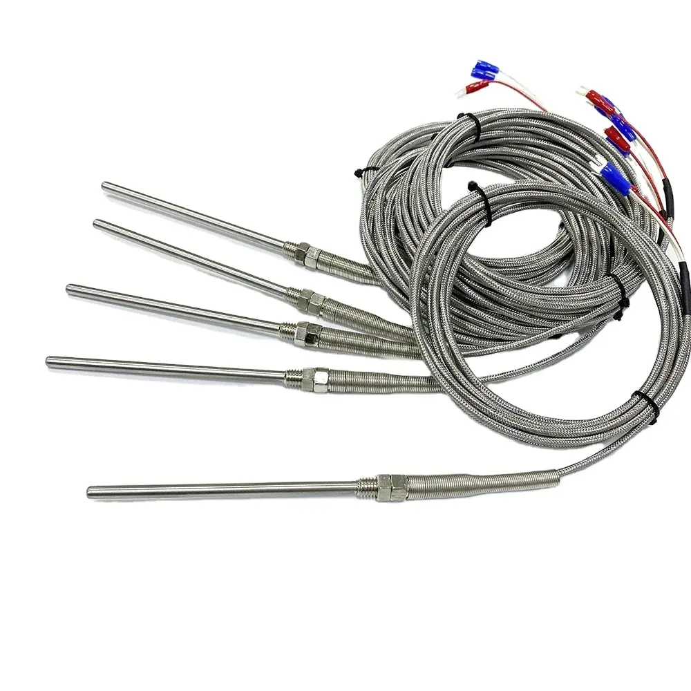 Cable de plomo tipo K J PT100, Cable de rosca de tornillo M8, Sensor de temperatura para horno termopar, 50mm, 150mm, 100mm, 200mm, sonda de 1m, 2m, 3m, 5m