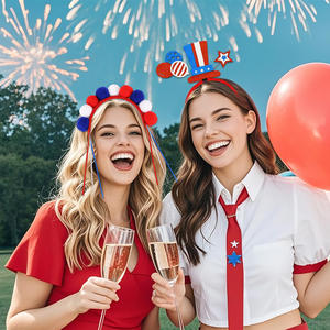 Diadema de estrella de cinco puntas con bandera americana, tocado de tela rojo, blanco y azul para decoraciones de fiesta del Día DE LA Independencia - Product Image 2