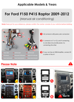 CARUPEZ Radio de Auto con Pantalla Táctil Android DSP de 9 Pulgadas, GPS Integrado, CarPlay, USB, Cámara de Reversa, Android Auto, Ford F150 P415 Raptor