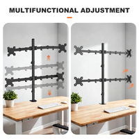 Khcoohoo Quad-Monitorhalterung Schwarz Stangenmontage Multifunktional 8kg Tragfähigkeit 13"-27" Bildschirmgröße 45° Neigung
