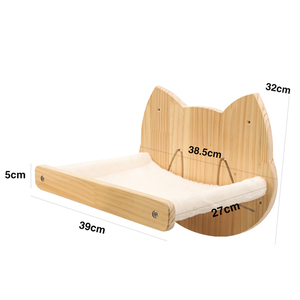 Großhandel Holz Katze Hängematte Spielzeug Klettern Katze Wand möbel Wand montiert Kratz baum Regal Klettergerüst - Product Image 1