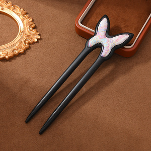 Nouvelles épingles à cheveux de style chinois avec un design sophistiqué en forme de U papillon, parfaites pour les chignons avec des épingles doubles. - Product Image 3