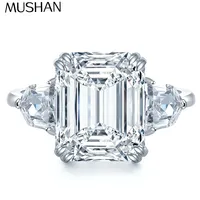 Bague MuShan de Luxe en Argent Sterling 925 avec Moissanite VVS, Bague pour Soirée Romantique pour Elle, Plaqué Or Véritable 18K, Bijoux Brevetés MST
