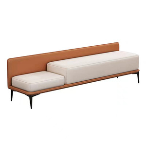 Nordic Bed End <strong>Bench</strong> <strong>Seat</strong> Lounge Large Fabric Ottoman Luxury <strong>Leather</strong> Solid Wood Frame Upholstery Ottoman <strong>Bench</strong> - Product Image 1