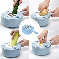 Râpe à légumes multifonctionnelle, trancheuse, hachoir manuel avec protection pour les mains