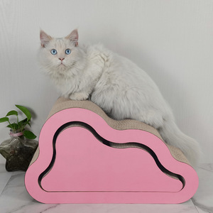 Custom 2 In 1 Roze Wave <span class=keywords><strong>Cloud</strong></span> Gegolfd Kat Scratcher Board Huisdier Interactieve Speelgoed Krabbed Sofa Voor Katten En Kittens Binnenshuis - Product Image 4