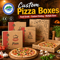 Boîte à pizza en carton personnalisée avec impression de logo, emballage alimentaire en carton, boîte à emporter avec couleur