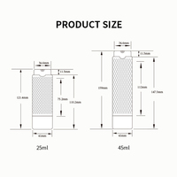 Envase de Lujo con Bomba sin Aire de 25ml 45ml, Diseño Reemplazable, Recargable, Ecológico, para Lociones y Protectores Solares