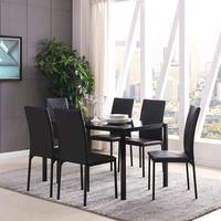 Ensemble de table de salle à manger, 4 pièces, 6 chaise, set de table de salle à manger, 6 sillas, comedor de acer en inox