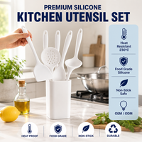 Ensemble de cuisine en silicone résistant à la chaleur de qualité alimentaire 5 pièces Ensemble d'outils culinaires professionnels Kit d'ustensiles de cuisine