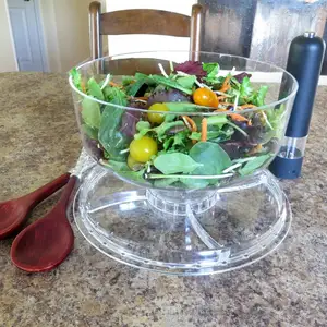 <span class=keywords><strong>6</strong></span> trong <span class=keywords><strong>1</strong></span> trong suốt Acrylic Rack hiển thị Dome phẳng Chassis salad/đấm Bát bánh hiển thị đứng cho thực phẩm - Product Image 4