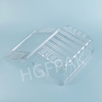 Boîte à burger jetable transparente en PET/RPET de 100 oz avec couvercle séparé, conteneur alimentaire en plastique transparent pour boulangerie, gâteau roulé, pain et gâteaux