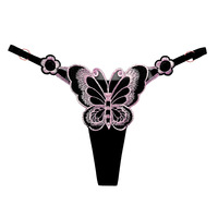 Mini culotte string micro tanga string sexy avec massage, danse, papillon, devant sans entrejambe, entrejambe ouvert, fille, femme