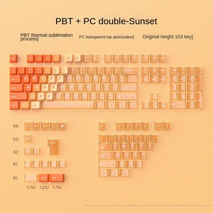 现货批发橙色键帽小型全套153按键PBT升华电脑机械键盘 - Product Image 1