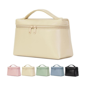 Wholesale Cosmetic Bag Large Capacity Waterproof Vegan Leather Makeup Bag Custom Logo Zipper Closure Beauty <b>Vanity</b> <b>Case</b> - Product Image 1