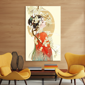 Personalized Japanese Geisha Wall Art: Blossom Beauty Canvas Print,<b>WRAPPED</b> CANVAS - Product Image 3