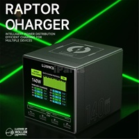 Station de charge IParts Luowei LW-U1 140W Raptor 8 ports USB et Type-C avec chargeur sans fil pour téléphone