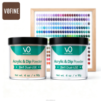 Poudre acrylique 2-en-1 personnalisée VO 4oz pour ongles, lot de poudre acrylique en vrac pour ongles, poudre acrylique rose pour trempage, vente en gros 3-en-1