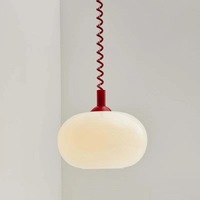 Lustre en fer et verre de style vintage, réglable en hauteur, avec éclairage LED pour chambre, salle à manger, bar, comptoir, hôtel - Simple