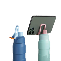 Bouteille de sport isotherme à double paroi en acier inoxydable 550 ml/750 ml, écologique, avec affichage de la température, couvercle avec support pour téléphone