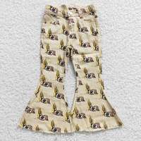 Pantalons en jean pour filles, style western, à pattes évasées, couleur marron vache, cactus, cheval, pantalons décontractés pour filles, vente en gros