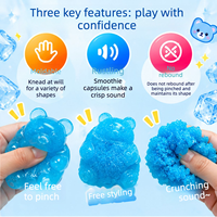 Nouveau Ours en Gomme Moulable DIY, Boule Moelleuse Sans Rebond, Son Croquant, Jouet Anti-Stress, Ours Gommeux Moelleux pour Slushie, Jouet Fidget