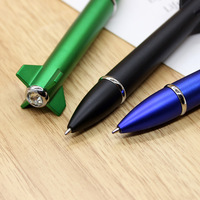 Stylo de dessin animé créatif avec logo de petite fusée 0.5/0.7mm, jouet rotatif en plastique à bille en forme de missile 1.0mm pour simulation de carrosserie