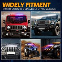 Lumière stroboscopique bleue rouge 1 Mode solide et 15 Mode clignotant 126 pcs Led Spot Beam Slim Driving Work Light pour 4x4 Trucks SUV ATV UTV