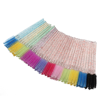 Hadiyah Beauté Vente en gros Fournitures d'extension de cils Brosse à cils diamantée Baguette à cils Brosses Baguettes de mascara jetables Ensemble de tubes