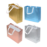 Sac fourre-tout personnalisé tnt éco réutilisable rose doré métallisé laminage paillettes brillant cadeau de Noël non tissé shopping