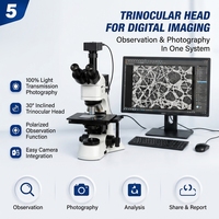 Trinocular Inverted Metallurgical Microscopes with Auto Focus LED Display 1920x1080 Camera Resolution for Metallurgical Analysis