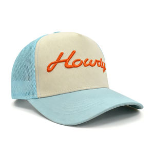 Gorras Trucker Personalizadas de Alta Calidad, Gorra Snapback de 6 Paneles con Parche de Cuero, Gorra Trucker de Malla Lisa para Hombre - Product Image 1