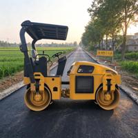 Compacteur vibrant à double tambour de 3 tonnes, 27 kW/36 CV, diesel, facile à utiliser, rotation flexible pour le compactage de petites routes