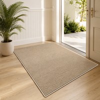 Tapis d'entrée en sisal tissé robuste, grand format, minimaliste, en fibres naturelles durables, pour buanderie et couloir