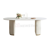 Newstar Stone Nouveau design de meubles de bonne qualité Table de salle à manger ovale en pierre de marbre Table fixe de luxe