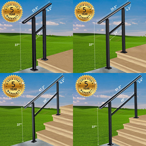 Ngoài trời lan can 1 để 5 bước wrought sắt kim loại tay đường sắt có thể điều chỉnh hiên Kit lan can lan can khung cầu thang tay vịn - Product Image 2